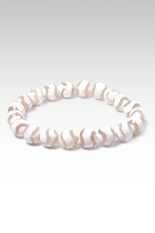 Beaded White Animal Print Agate Honeycomb Bracelet™