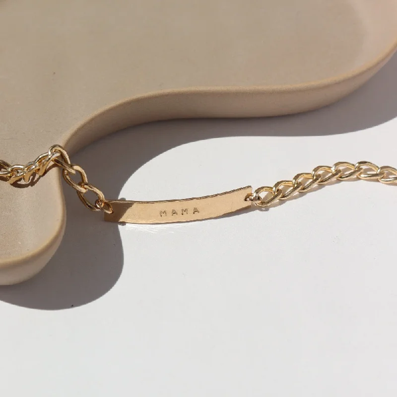 Name Plate Bracelet with Alexandra Chain