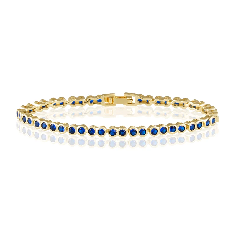 Bezel Tennis Bracelet- Sapphire