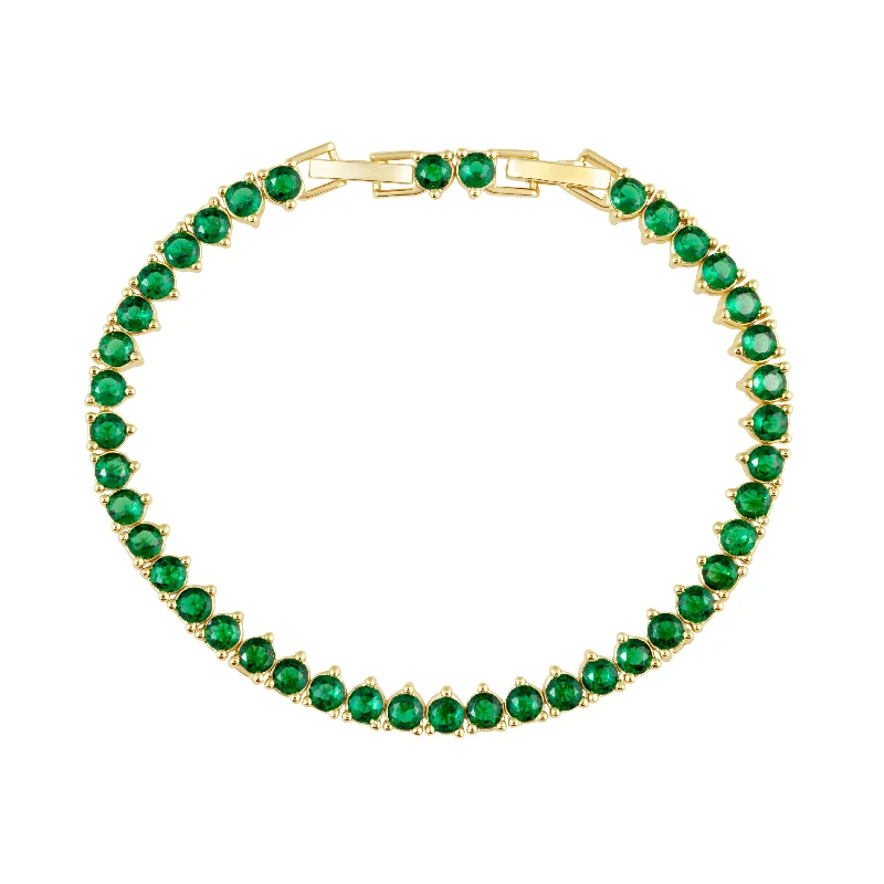 Melinda Tennis Bracelet- Emerald