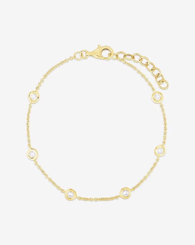 Diamond Bezel-Set Station Bracelet