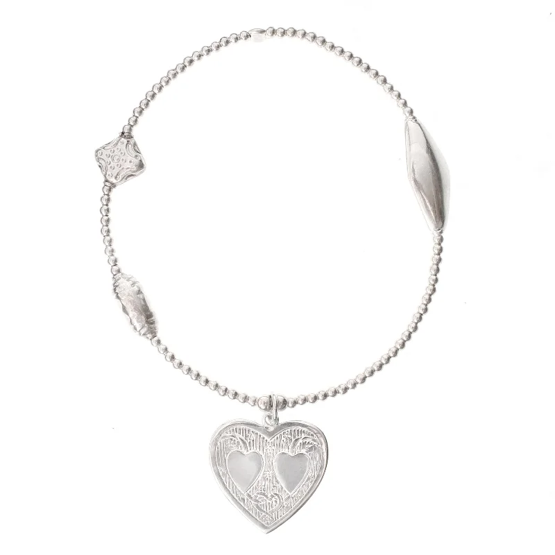 Heart "DOUBLE LOVE" Bracelet in Silver