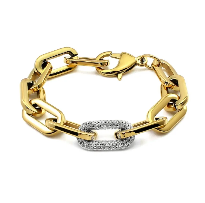 Jenna Pave Bracelet - Two Toned