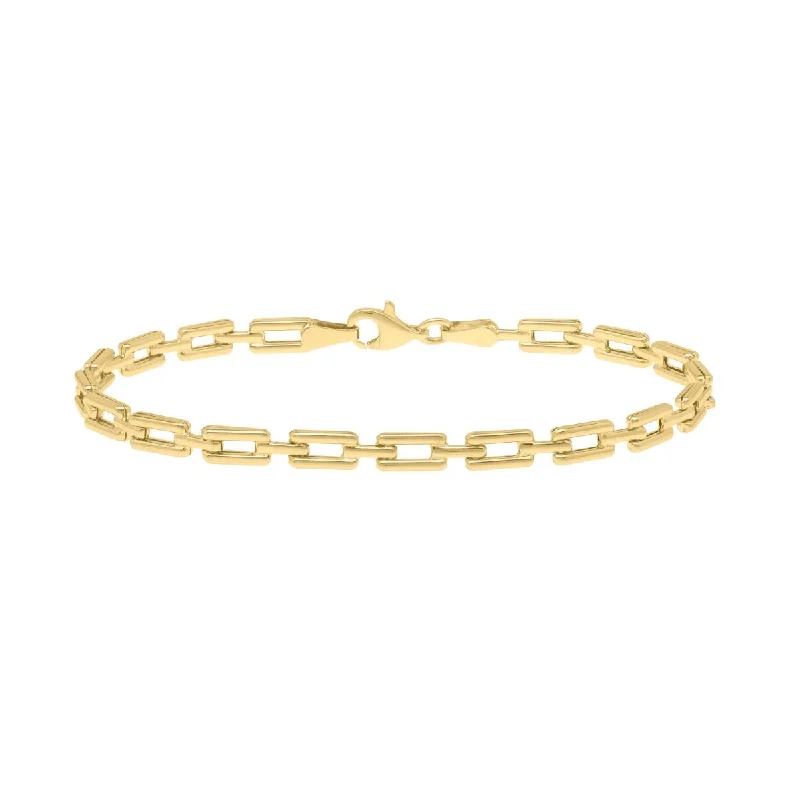 Rectangular Deco Link Bracelet in 10k Yellow Gold