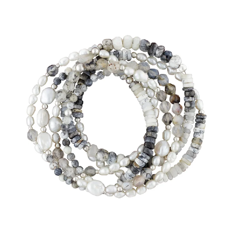 Shades of Grey Stretch Bracelet Set