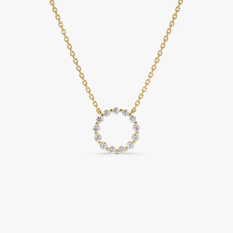 14k Diamond Circle of Life Necklace 0.25 ctw