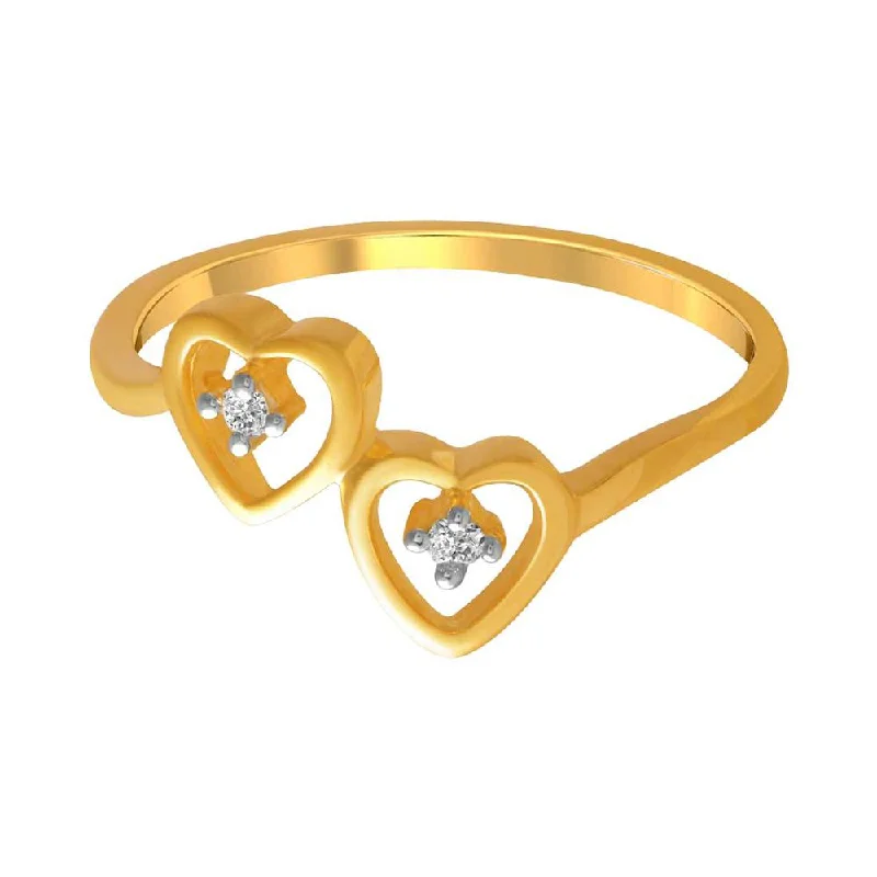 14k  Dual Heart Gold Ring