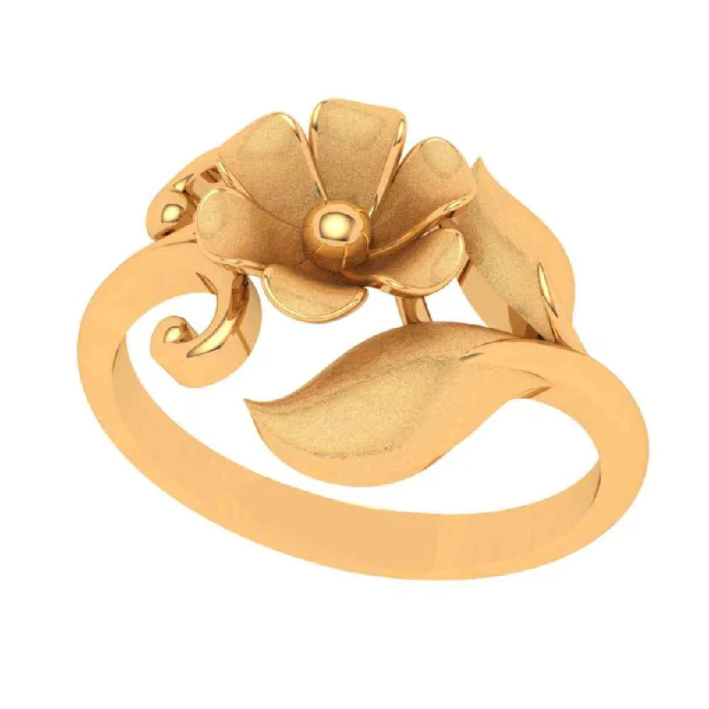 14k Floral Themed Gold Rings Design For Women