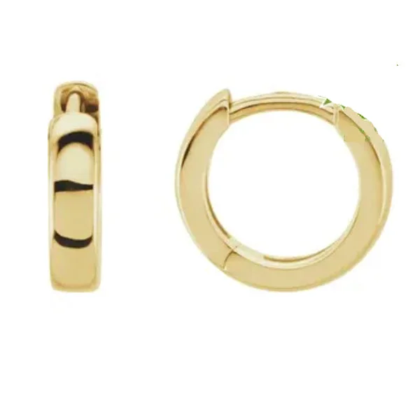 14k Gold 11.5 mm Hinged Huggie Hoop Earrings