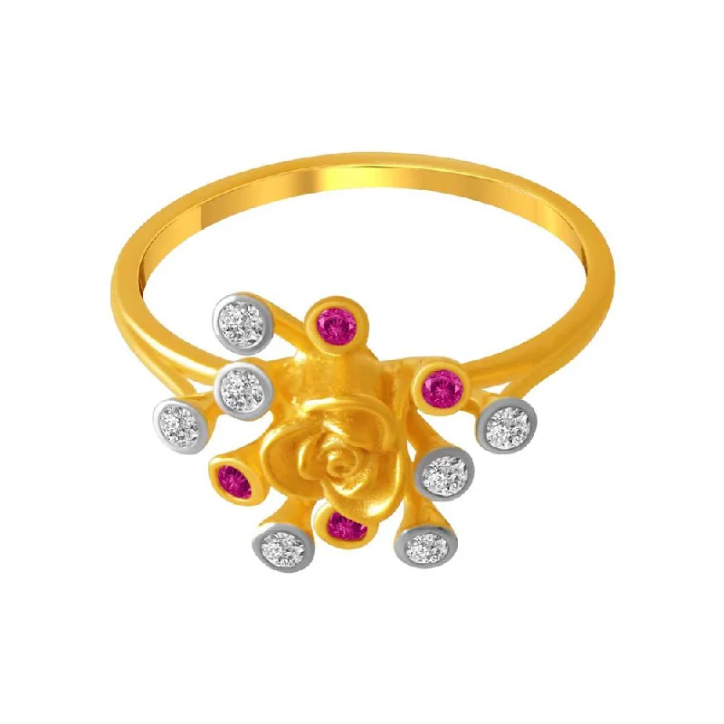 14k Gold Flower  Bouquet Ring