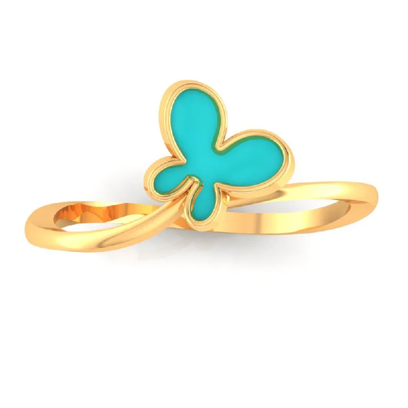 14k Gold Ring With A Butterfly On Top