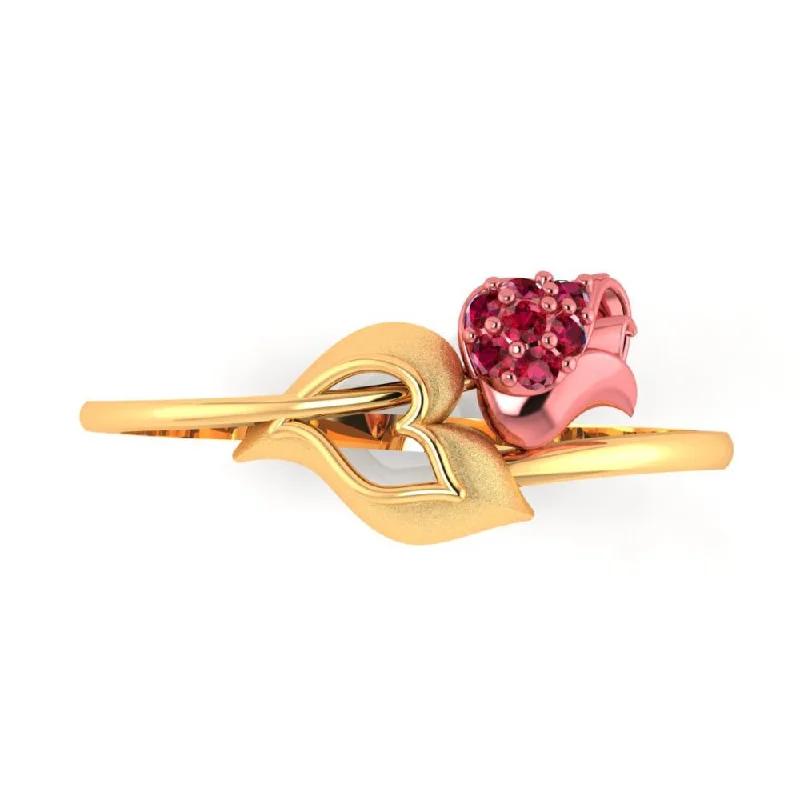 14k Gold Ring With An Intricately-detailed Tulip On Top