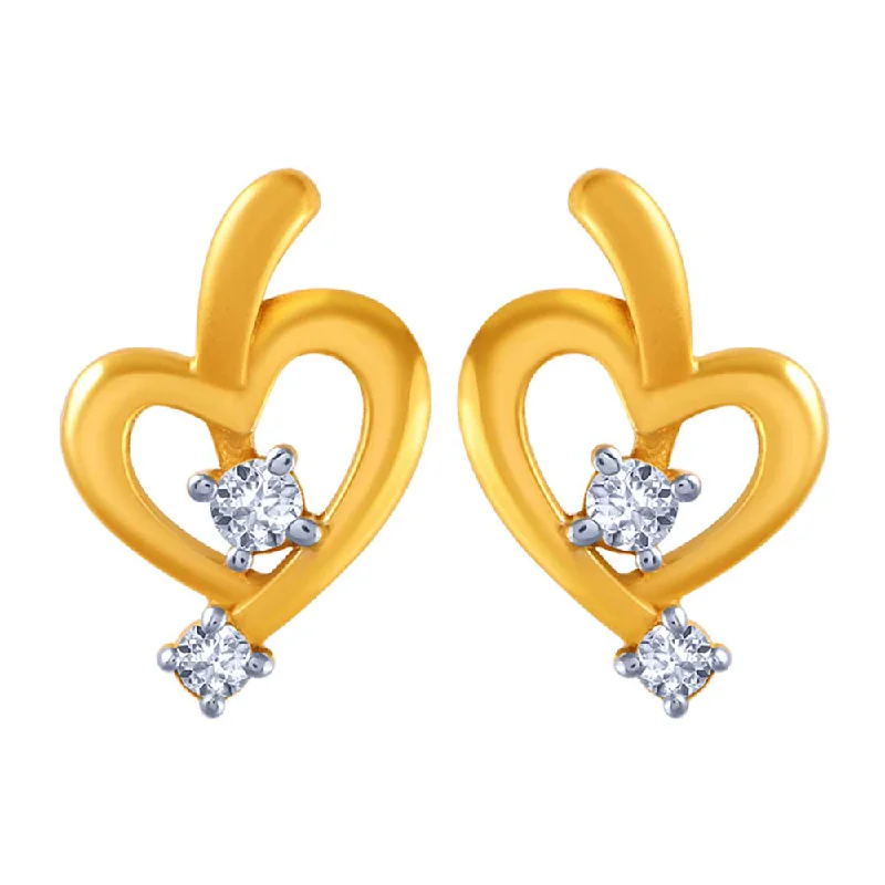 14k Heart Designed Gold  Earrings