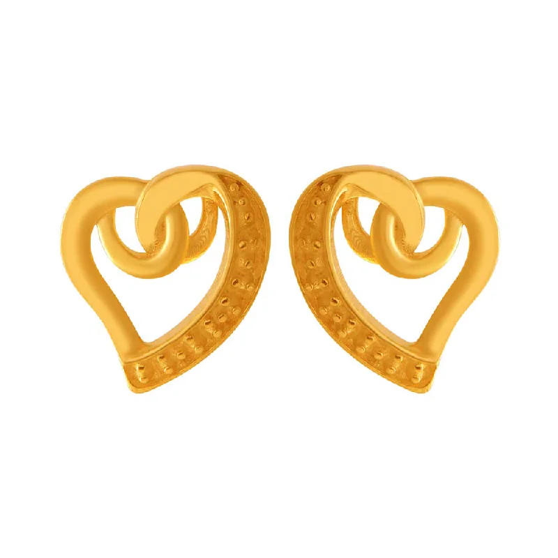 14k Heart Loop Solid Gold Earrings