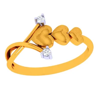 14k Heart Motif Gold Ring