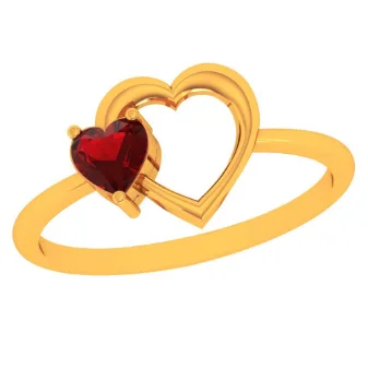 14k Heart To Heart Connection Yellow Gold Ring