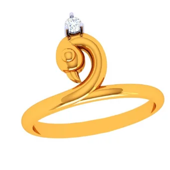 14k Lovable Swan Gold Ring