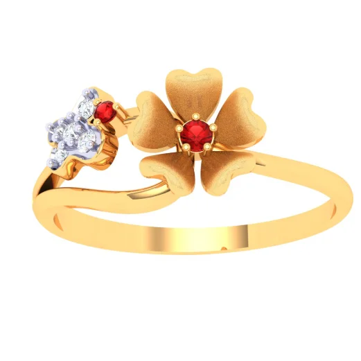 14k Stunting Gold Ring With Floral Design From The Amazea Collection