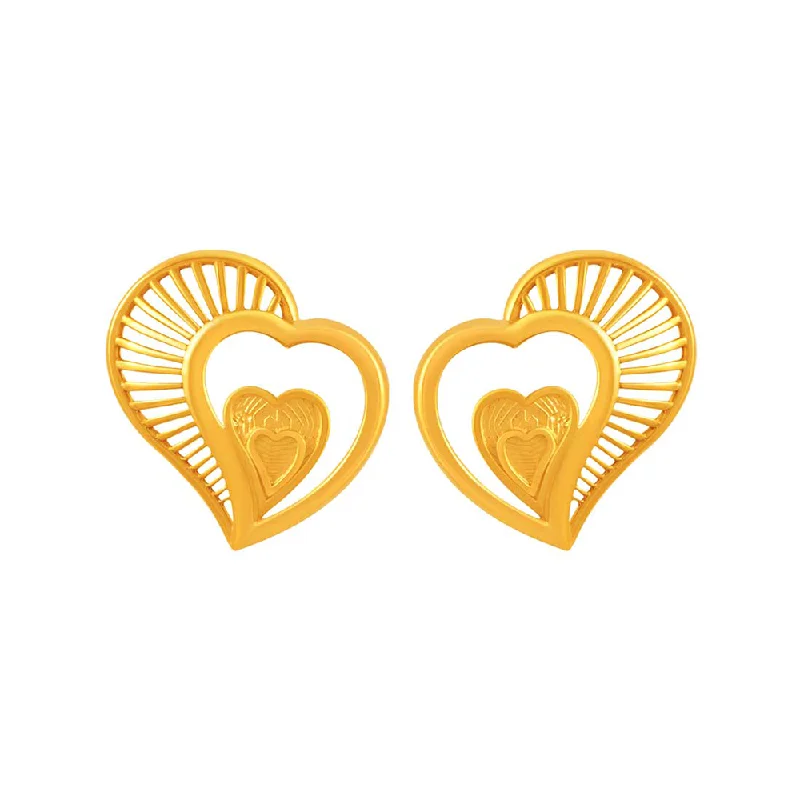 14k Tripple Hearts Solid Gold Earrings