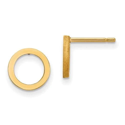 14k Yellow Gold Open Circle Earrings