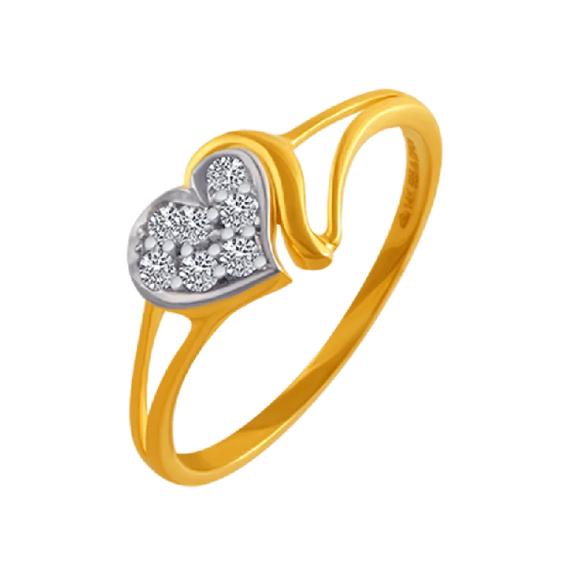 14KT (585) Yellow Gold And American Diamond Ring For Women