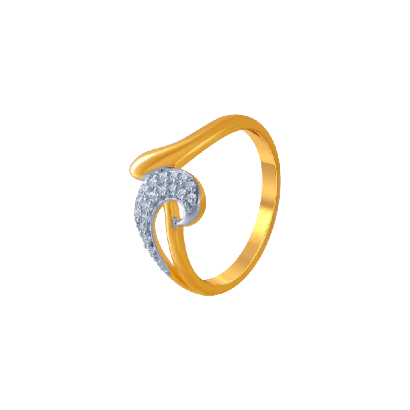 14KT (585) Yellow Gold And American Diamond Ring For Women