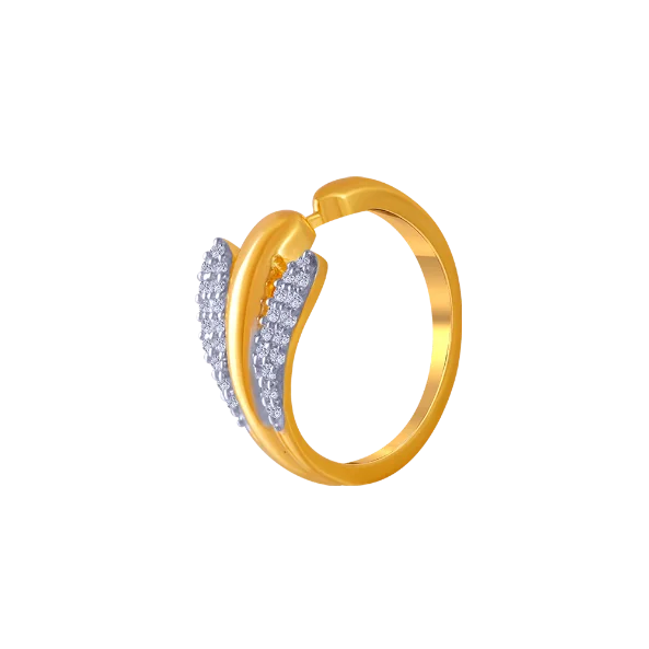 14KT (585) Yellow Gold And American Diamond Ring For Women