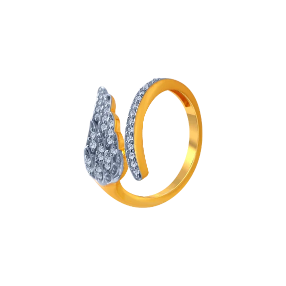 14KT (585) Yellow Gold And American Diamond Ring For Women