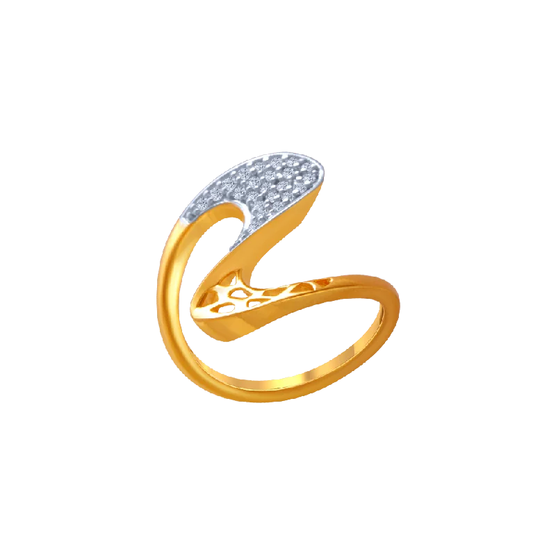 14KT (585) Yellow Gold And American Diamond Ring For Women