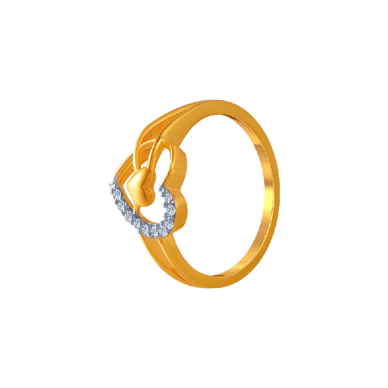 14KT (585) Yellow Gold And American Diamond Ring For Women