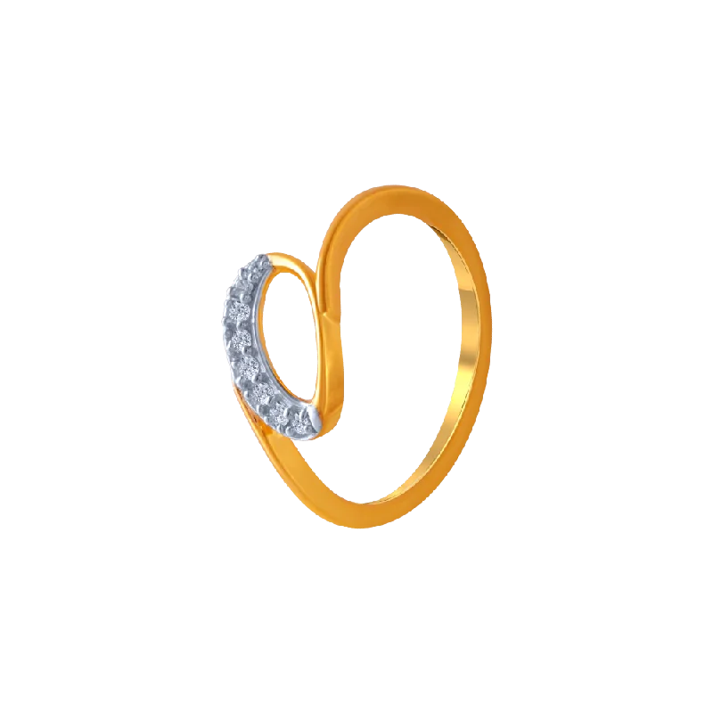 14KT (585) Yellow Gold And American Diamond Ring For Women