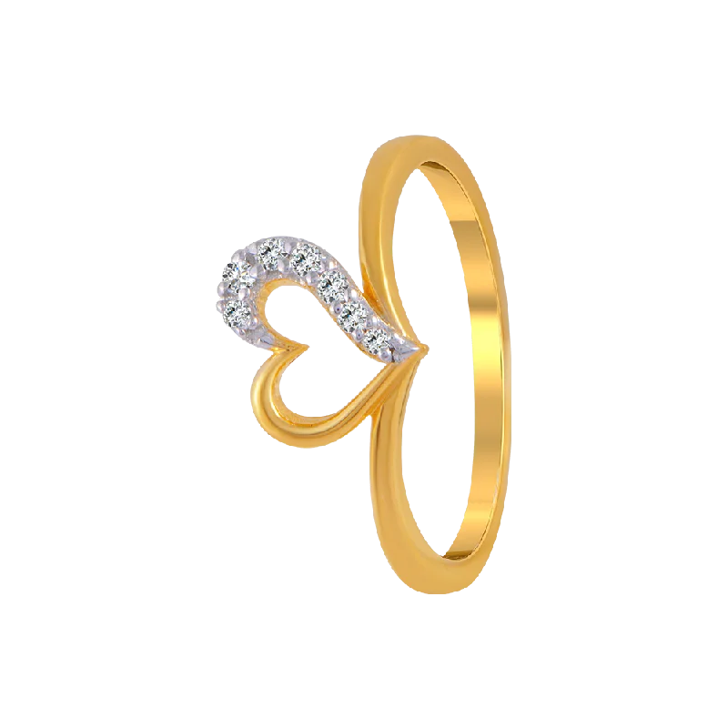 14KT (585) Yellow Gold And American Diamond Ring For Women