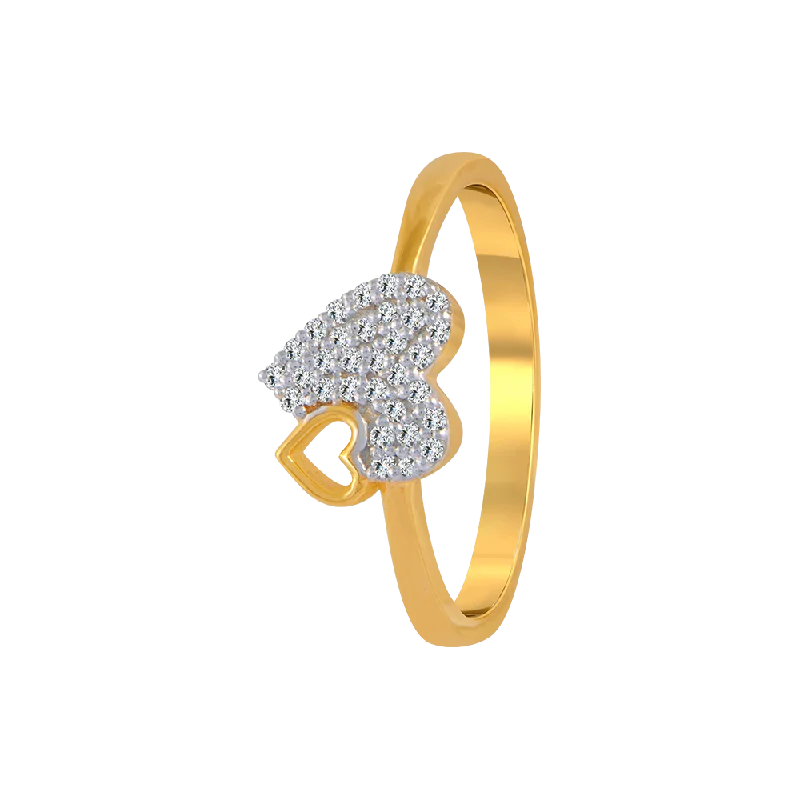 14KT (585) Yellow Gold And American Diamond Ring For Women