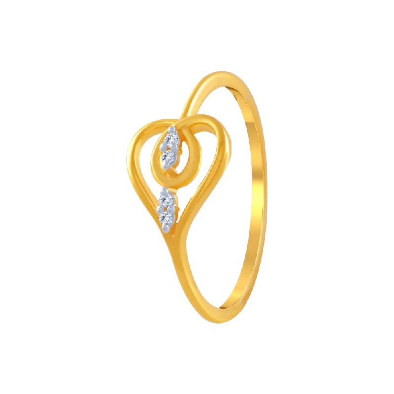 14KT (585) Yellow Gold And American Diamond Ring For Women