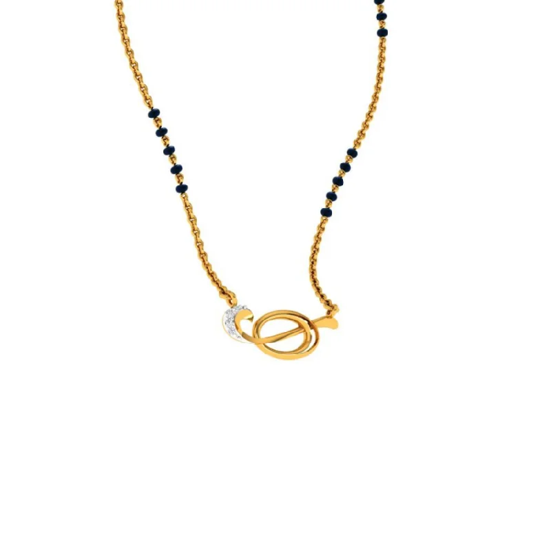 14KT (585) Yellow Gold Mangalsutra (artificial Beaded) For Women