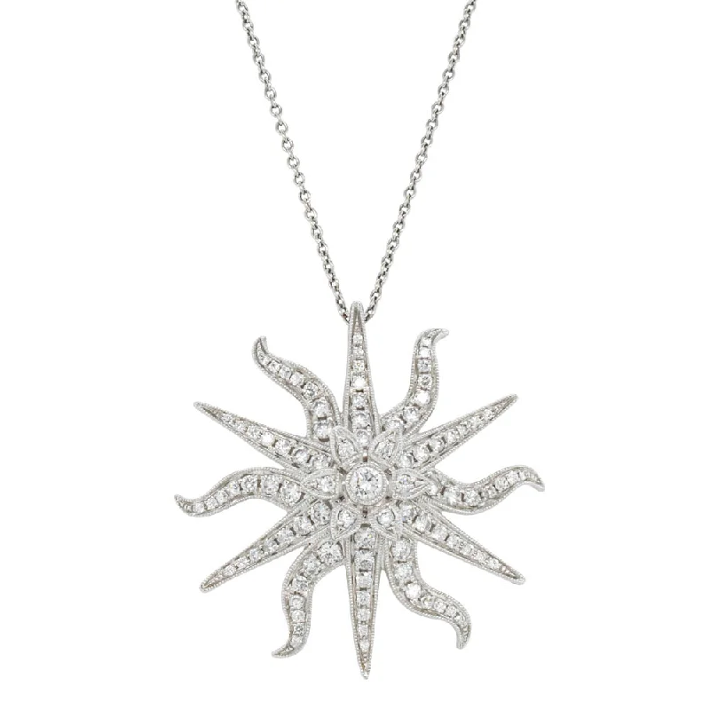 18ct White Gold 1.20ct Diamond Starfish Cluster Pendant