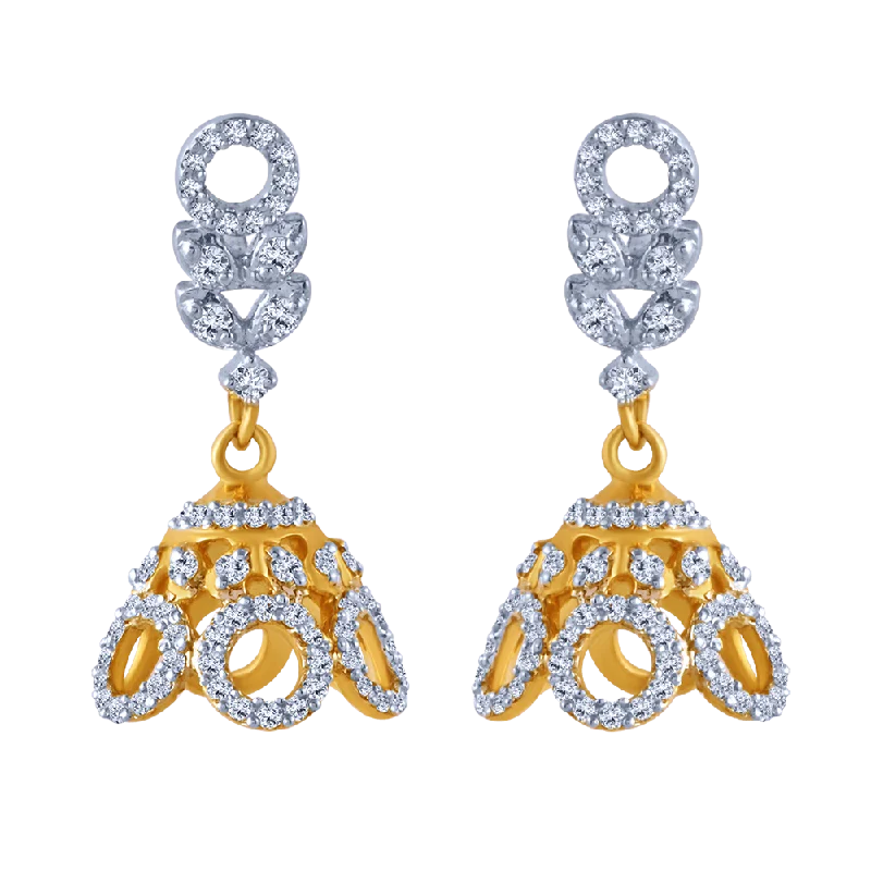 18k Jhumka Style Earring With A Circular Shape Detail