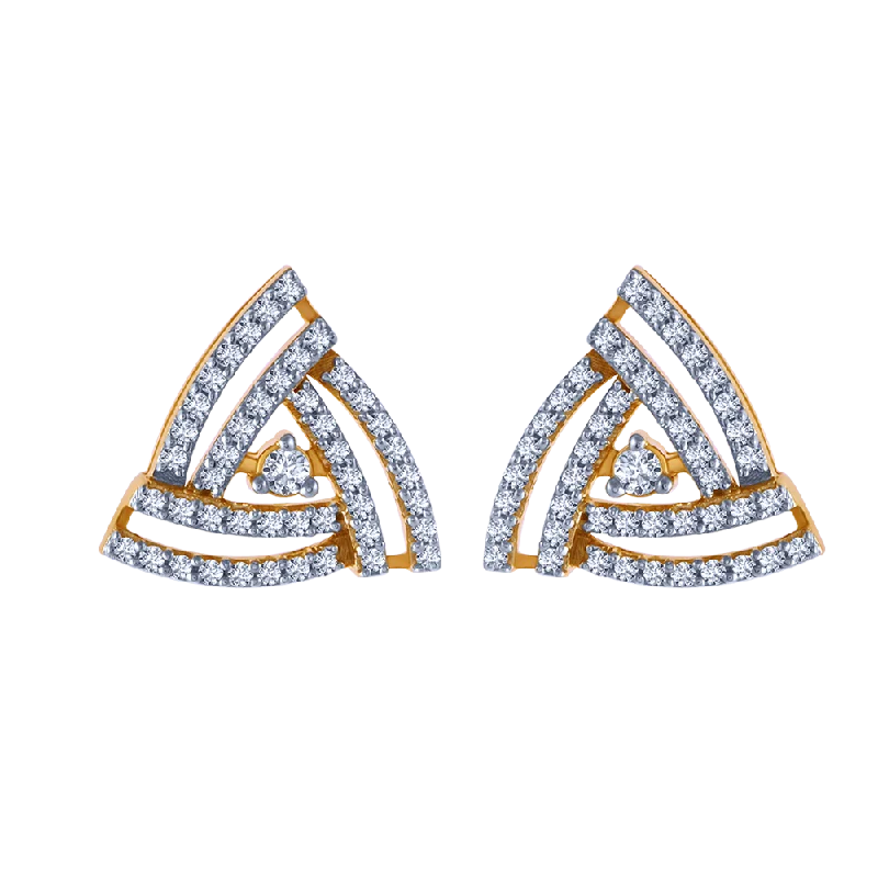 18k Triangle Shaped Diamond Stud Earrings