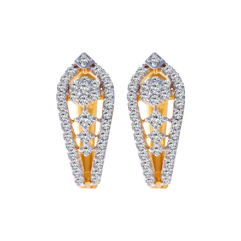 18KT (750) Yellow Gold And Diamond Clip-on Earrings For Women