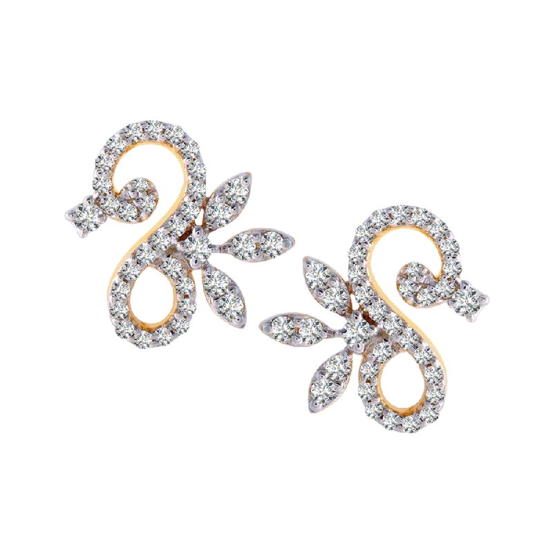 18KT (750) Yellow Gold And Diamond Clip-on Earrings For Women