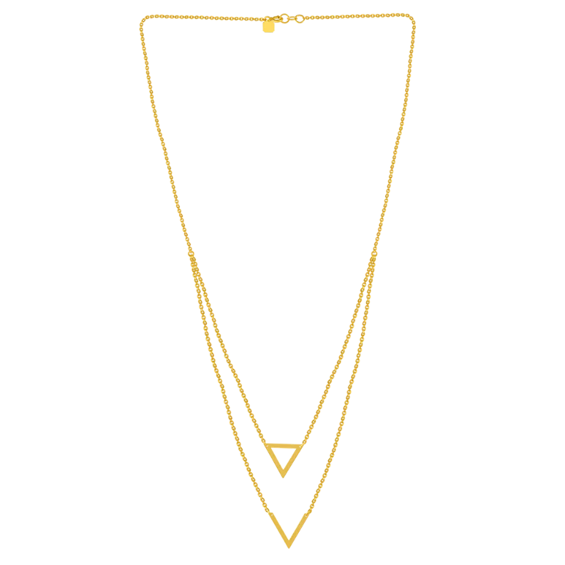 22k Two Layered Gold Chain With Triangle Shaped Design