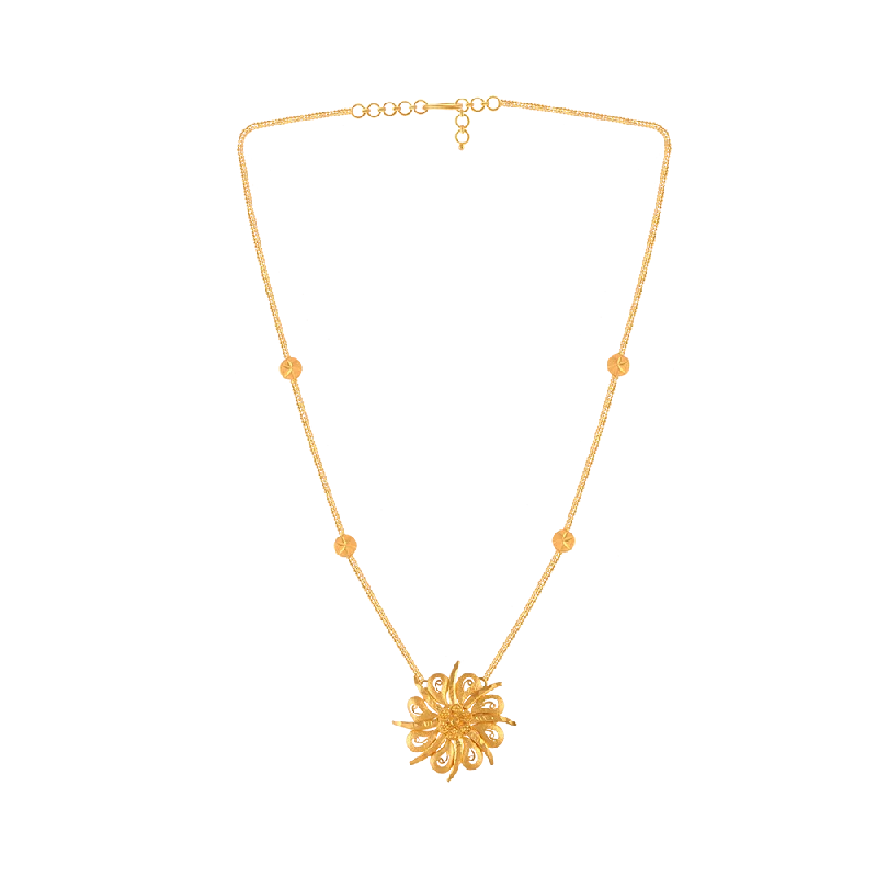 22KT (916) Yellow Gold  Chain Pendant For Women