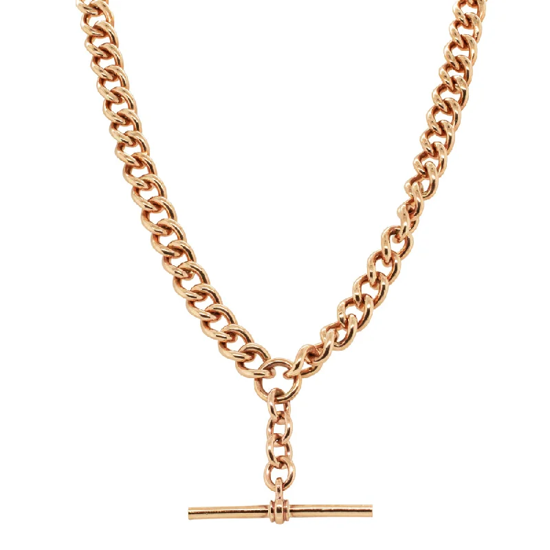 9ct Rose Gold Fob Chain Necklace