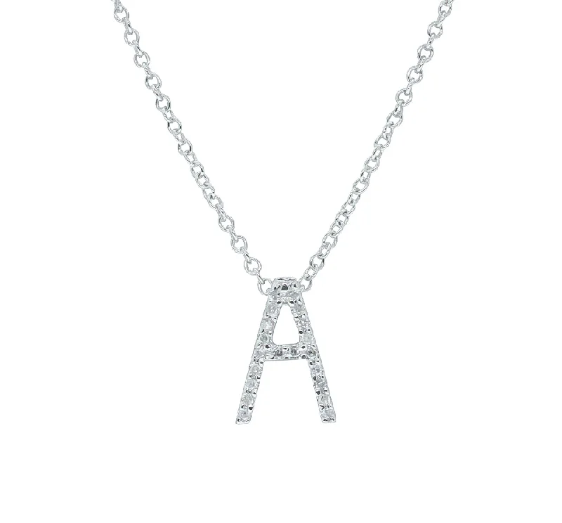 9ct White Gold Diamond Letter Pendant