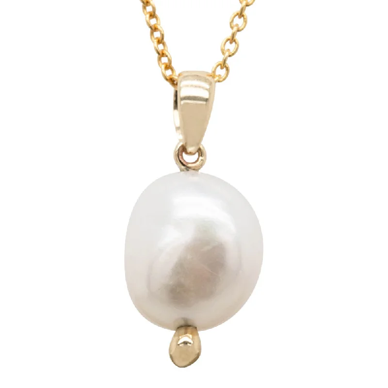 9ct Yellow Gold Baroque Freshwater Pearl Pendant