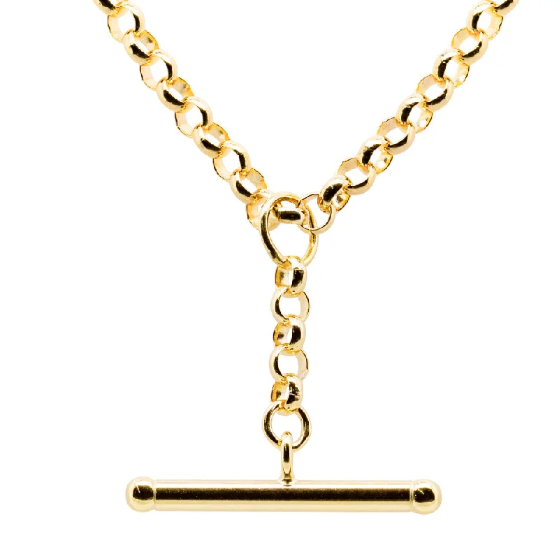 9ct Yellow Gold Belcher Link Fob Chain