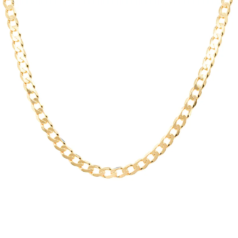 9ct Yellow Gold Bevelled Edge Diamond Cut Curb Chain