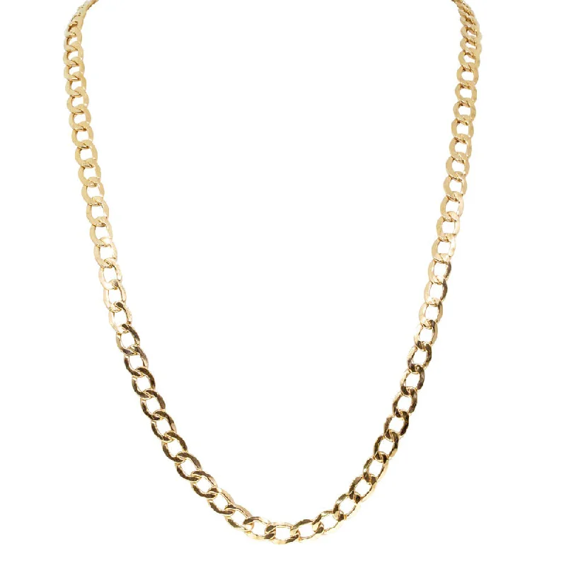 9ct Yellow Gold Flat Bevelled Curb Chain