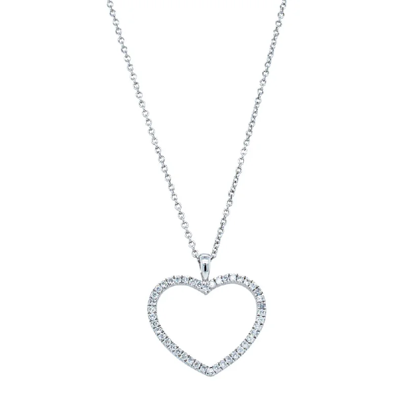 Deja Vu 18ct White Gold .35ct Diamond Heart Pendant