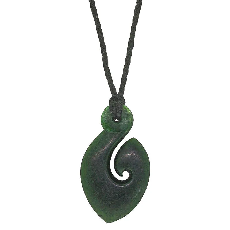 NZ Greenstone Hook Pendant